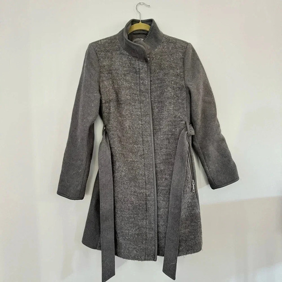 Vince Camuto Grey Two-Toned Long Coat | Size Small - 2 - Picture 2 of 11
